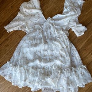 White backless babydoll dress